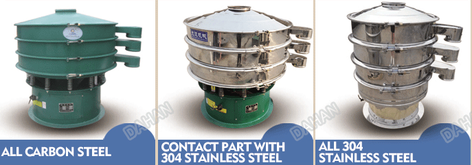 Different material vibrating sive