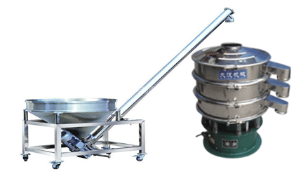 Vibrating sieve with screw feeder